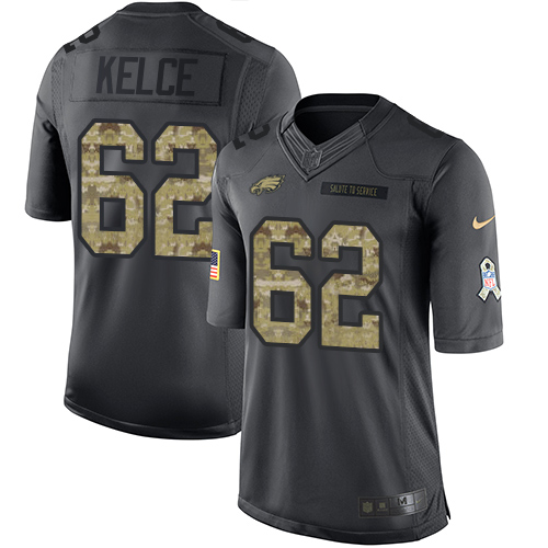 Nike Eagles #62 Jason Kelce Black Men's Stitched NFL Limited 2016 Salute To Service Jersey - Click Image to Close